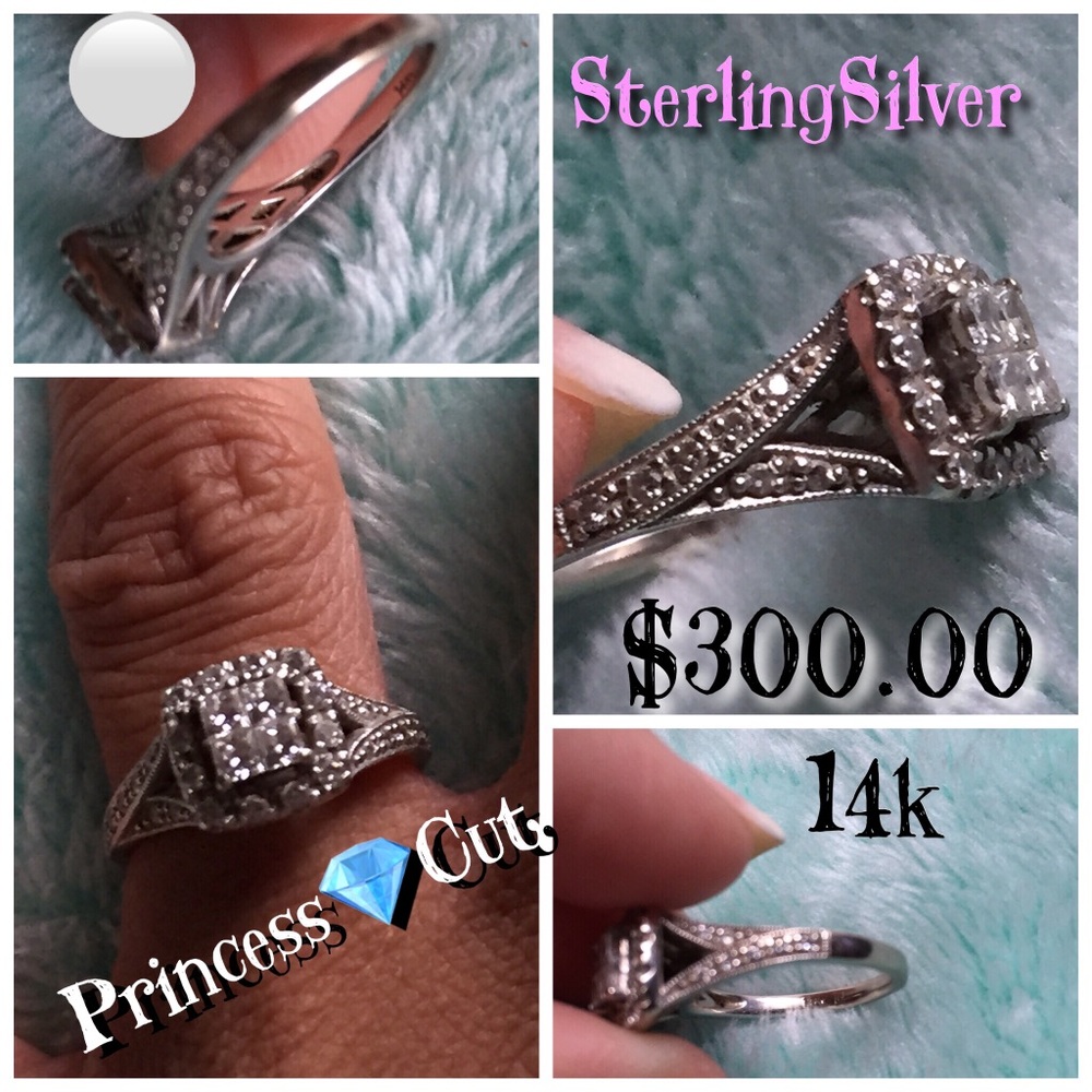 Diamond Ring/ Sterling Silver 14K